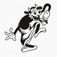 a black and white drawing of a cartoon character